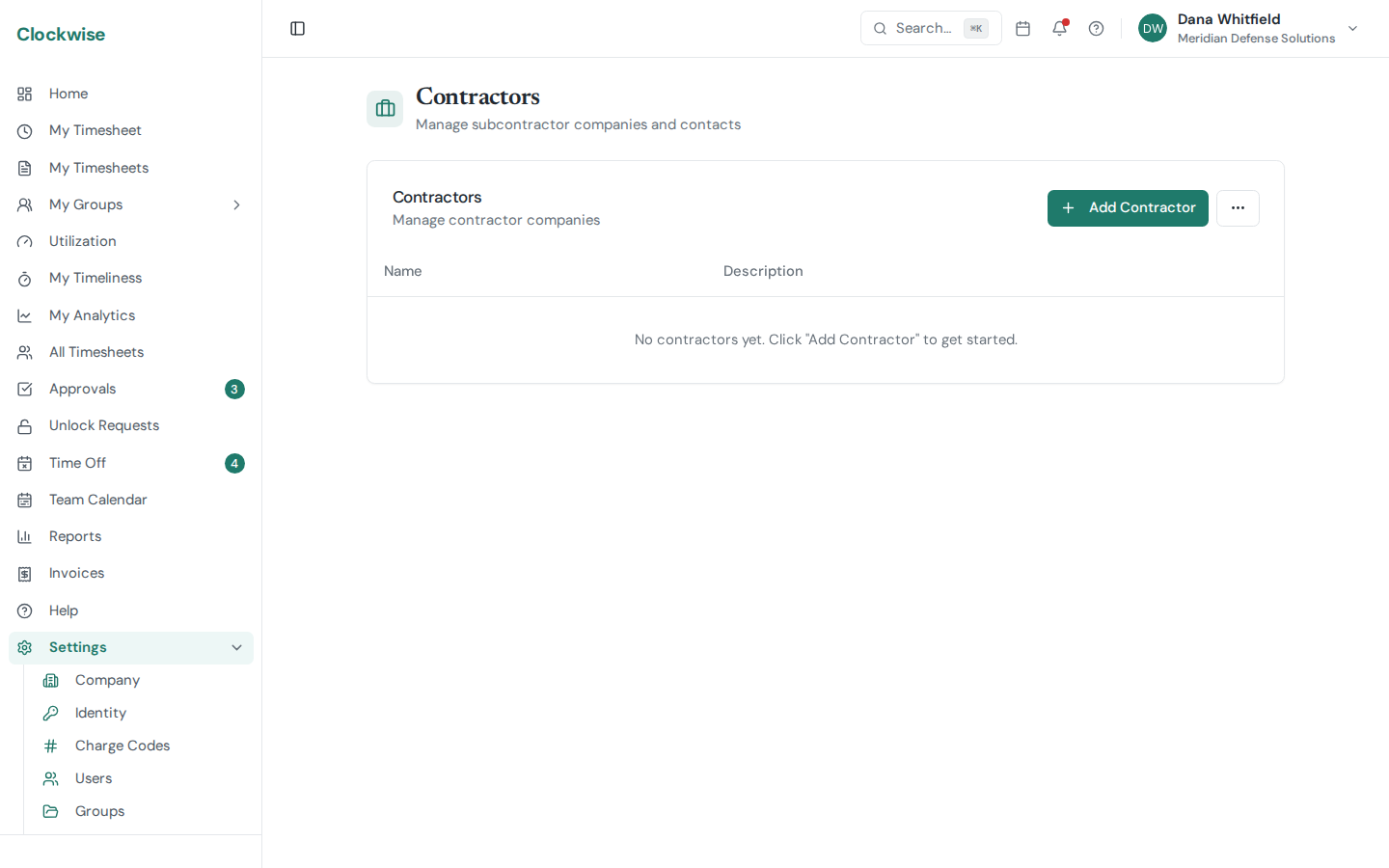 The contractors list