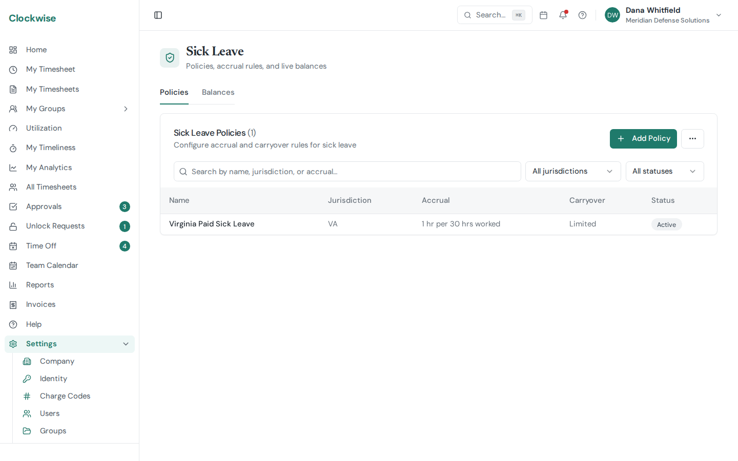 Sick leave policies with accrual rules
